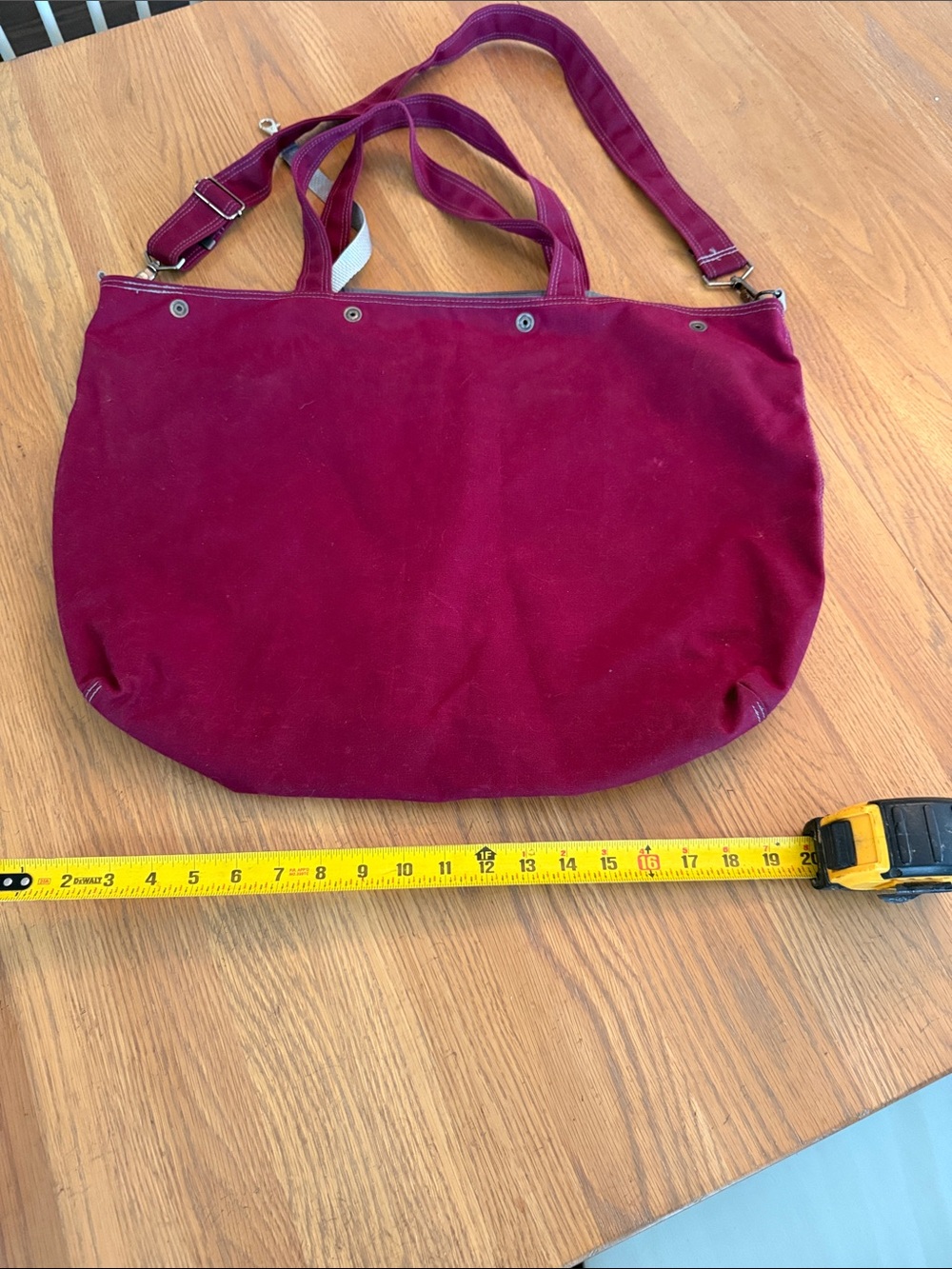MOOP shop Classic Women's Canvas Tote Bag in Burgundy